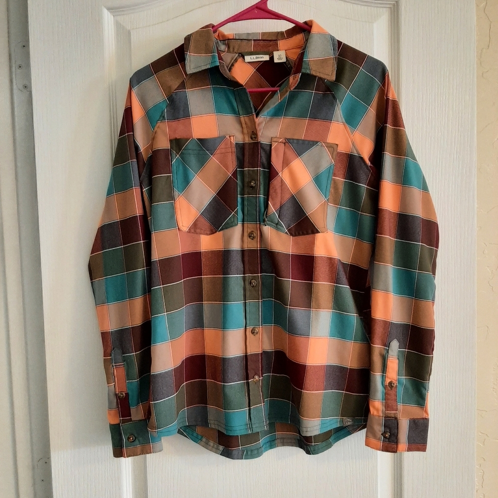 L.L.Bean plaid button down shirt